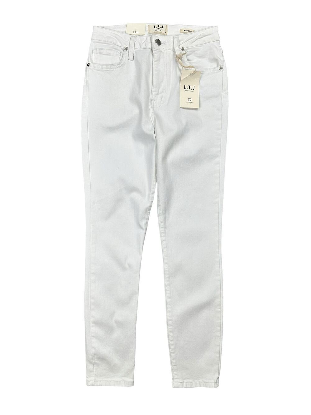 L.T.J. Letters to Juliet Verona High Rise Stretch Skinny Jeans White — Size 26